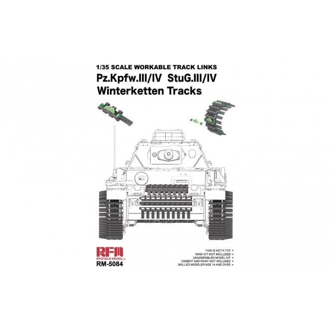 1:35 Workable Winterketten Tracki Links for Pz.Kpfw. III/IV & STUG.III/IV Military Model Kit