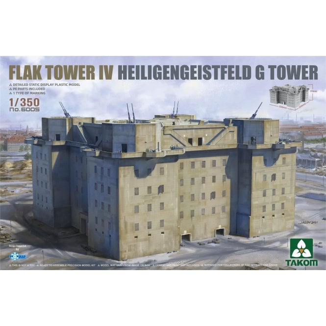 1:350 FLAK TOWER IV Heiligengeistfeld Hamburg G Tower Model Kit 