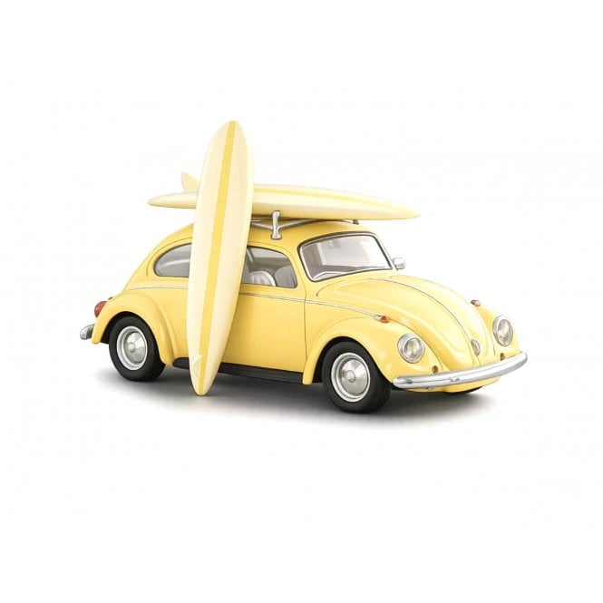 1:43 1973 VW Beetle 1303 With Surfboards - Pastel Yellow Model Car