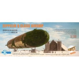 1:700 German Zeppelin Airship Q Class 1916 + BE2 c 1 British Biplane Model Aircraft Kit
