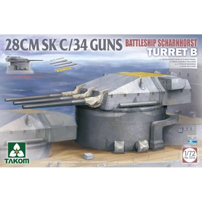 1:72 28 cm SK C/34 Scharnhorst Geschützturm Model Ship Kit 