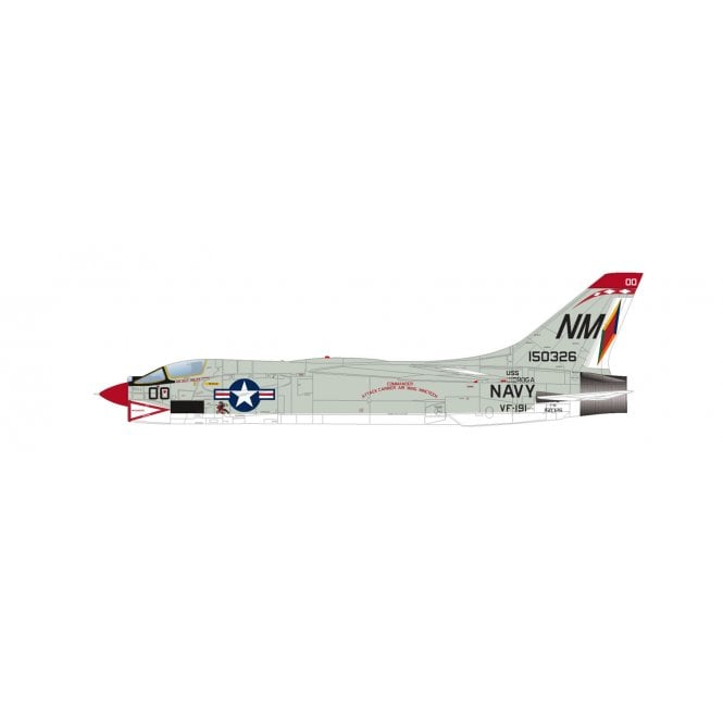 1:72 F-8E Crusader 150326, USS Ticonderoga, 1967 (flap down version) - New Tooling