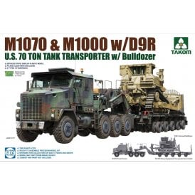 1:72 M1070 Tank Transporter w/ D9R Bulldozer Model Military Kit