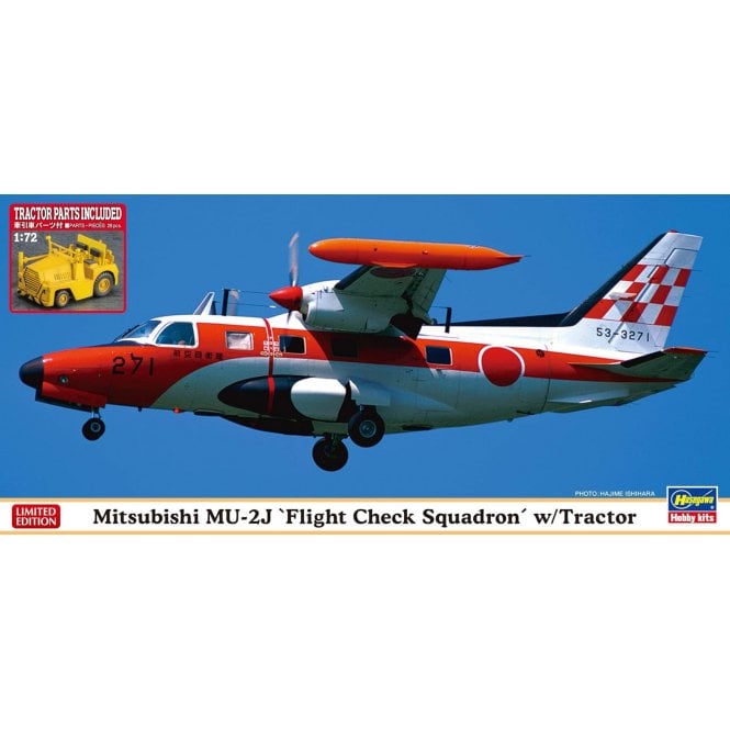 1:72 Mitsubishi MU-2J Flight Check Squadron And Tow Tractor Aircraft Model Kit - Limited Edition