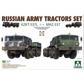 1:72 Russian Army Tractors Set - KZKT-537L & MAZ-537 1+1 Model Military Kit