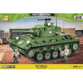 2543 1:35 Historical Collection M24 Chaffee Military Construction Brick Kit 590 Pieces
