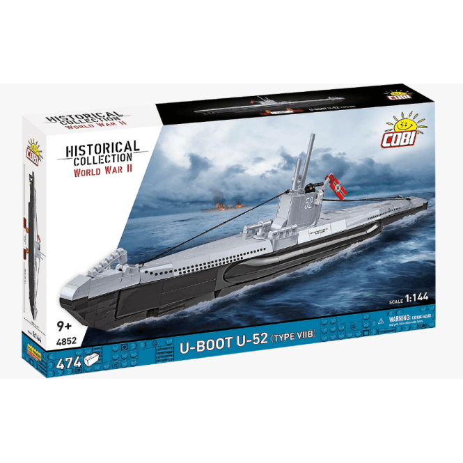 4852 1:144 Historical Collection WWII - U-Boot U-52 (Type VIIB) Ship Construction Kit 474 Pieces